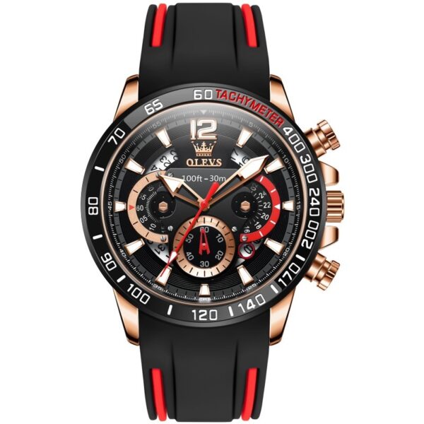 Silicone Band Multi-function Luminous Quartz Watch Men's Watch Men's Watch - Image 8