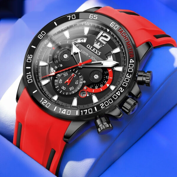 Silicone Band Multi-function Luminous Quartz Watch Men's Watch Men's Watch - Image 2
