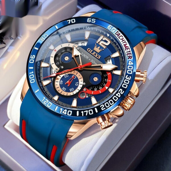 Silicone Band Multi-function Luminous Quartz Watch Men's Watch Men's Watch - Image 7