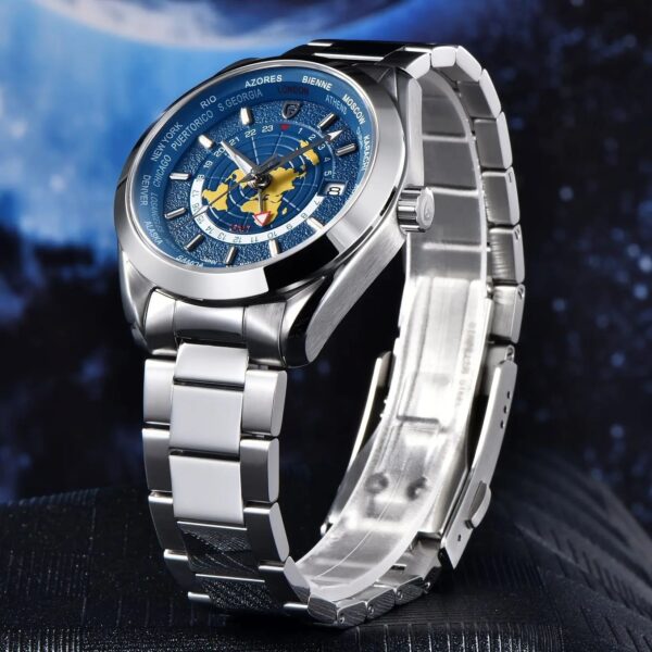 Men's Multifunctional Mechanical GMT Dual Time Zone Luminous Watrproof Watch - Image 5