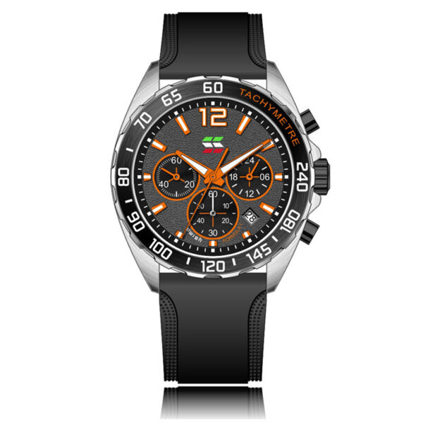 Rubber Strap Quartz Watch Fashion Clock Six-pin Timing Sport Watch - Image 4