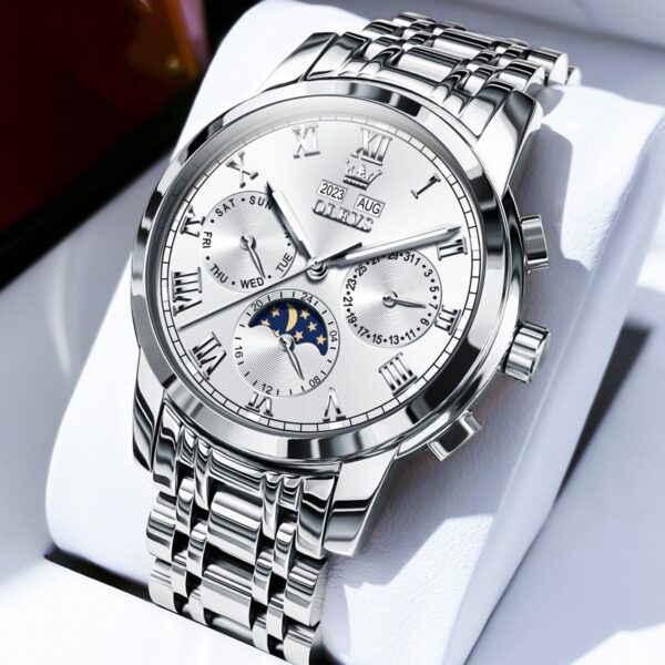 Multifunctional Moon Phase Automatic Mechanical Watch Waterproof Watch - Image 9