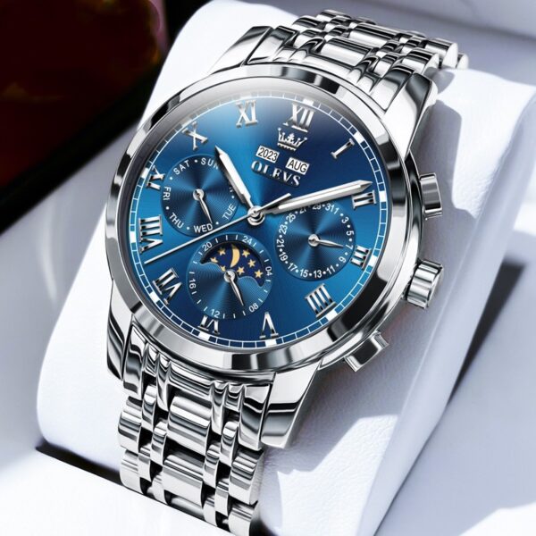 Multifunctional Moon Phase Automatic Mechanical Watch Waterproof Watch - Image 2