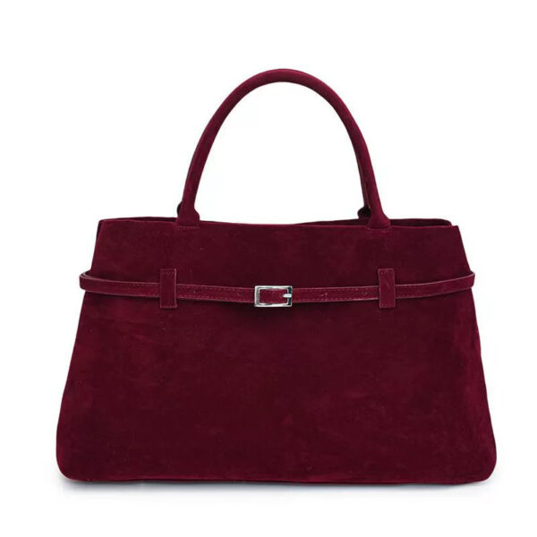 2025 Hot Sale Decorative Design Solid Faux Suede Handbag Large Capacity Casual Tote Bags For Women Tote Design Portable Shoulder Bag - Image 10