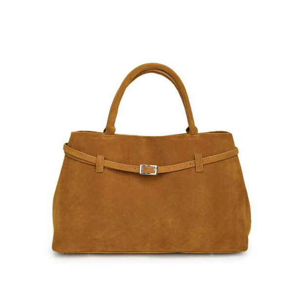 2025 Hot Sale Decorative Design Solid Faux Suede Handbag Large Capacity Casual Tote Bags For Women Tote Design Portable Shoulder Bag - Image 7