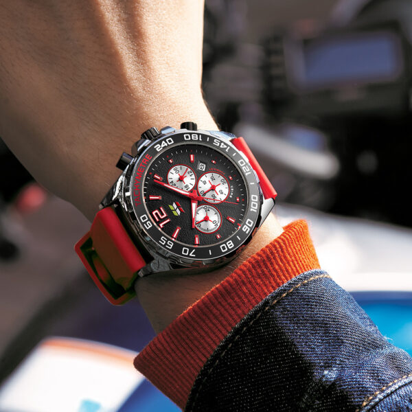 Rubber Strap Quartz Watch Fashion Clock Six-pin Timing Sport Watch - Image 10