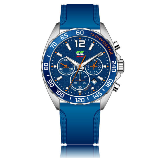 Rubber Strap Quartz Watch Fashion Clock Six-pin Timing Sport Watch - Image 2