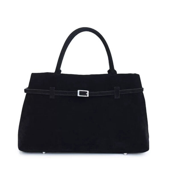 2025 Hot Sale Decorative Design Solid Faux Suede Handbag Large Capacity Casual Tote Bags For Women Tote Design Portable Shoulder Bag - Image 2