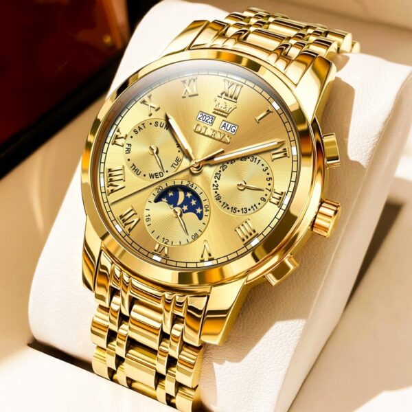 Multifunctional Moon Phase Automatic Mechanical Watch Waterproof Watch - Image 5