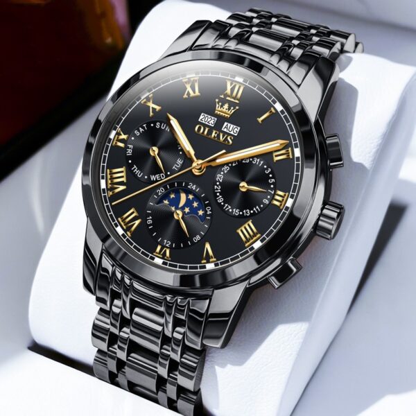 Multifunctional Moon Phase Automatic Mechanical Watch Waterproof Watch - Image 4